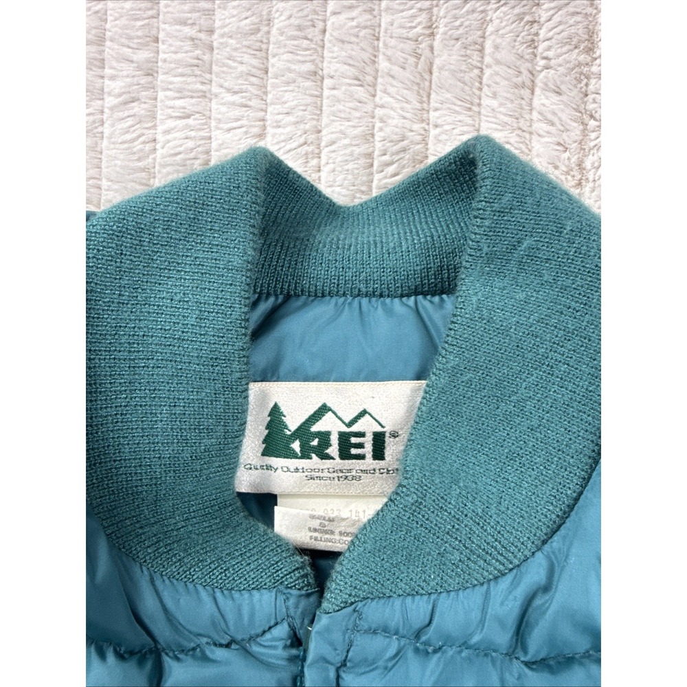 REI Women Vintage Fall 1989 L Green Nylon Goose Down Puffer Vest Utility HD Warm - Picture 11 of 11